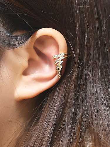 Brass Cubic Zirconia Wing Vintage Stud Earring
