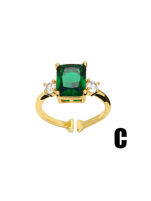 Brass Cubic Zirconia Crown Minimalist Band Ring