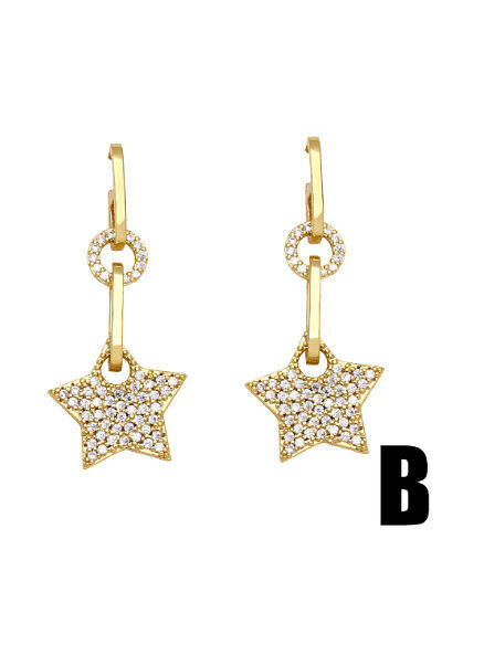Brass Cubic Zirconia Tassel Vintage Drop Earring