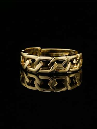 Hohler geometrischer Vintage-Band-Ring aus Messing