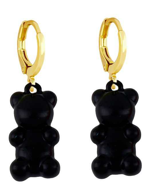 Brass Enamel Icon Vintage Huggie Earring