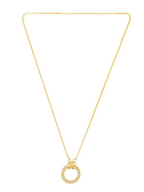 Brass Cubic Zirconia Irregular Vintage Necklace