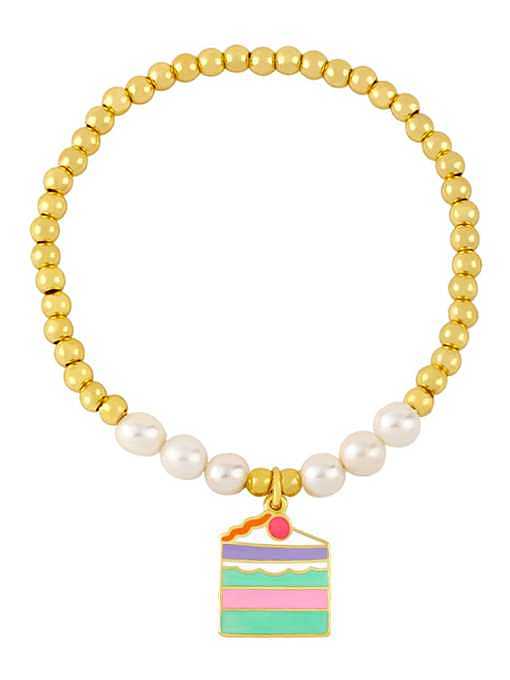 Bracelet en perles d'imitation de perles de hip-hop en laiton