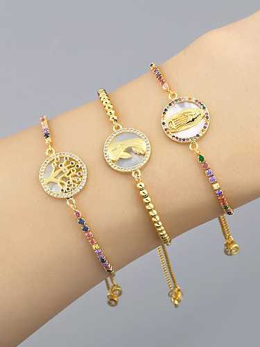 Bracelet perlé minimaliste rond en laiton
