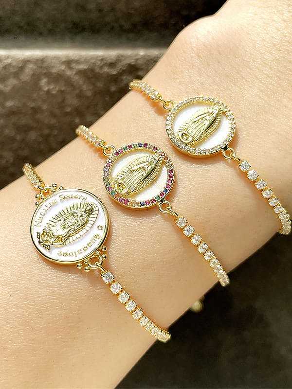 Brass Cubic Zirconia Oval Vintage Wire Bracelet