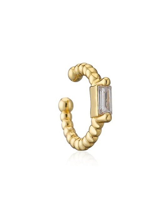 Brass Cubic Zirconia Heart Vintage Clip Earring(Single Only One)