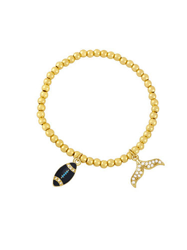 Brass Cubic Zirconia Mermaid Vintage Beaded Bracelet