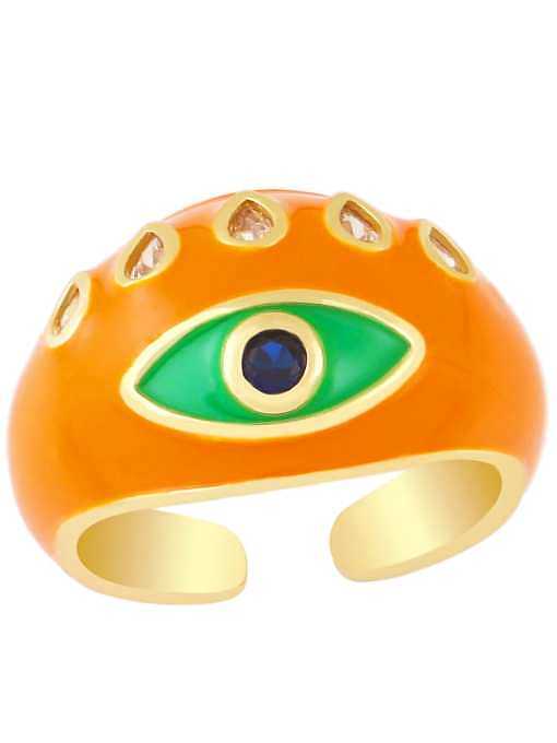 Brass Enamel Evil Eye Vintage Band Ring