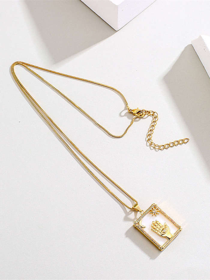 Brass Shell Geometric Vintage Necklace