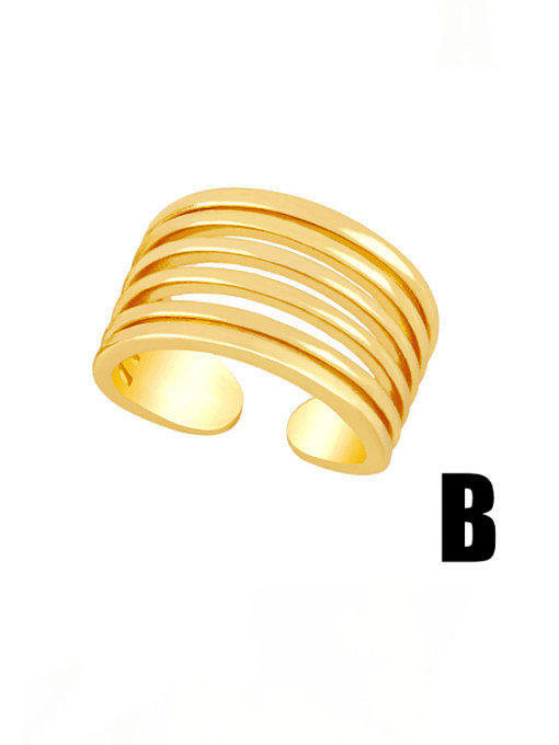Glatter geometrischer Vintage-Band-Ring aus Messing