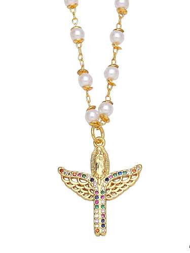 Brass Cubic Zirconia Religious Vintage Regligious Necklace