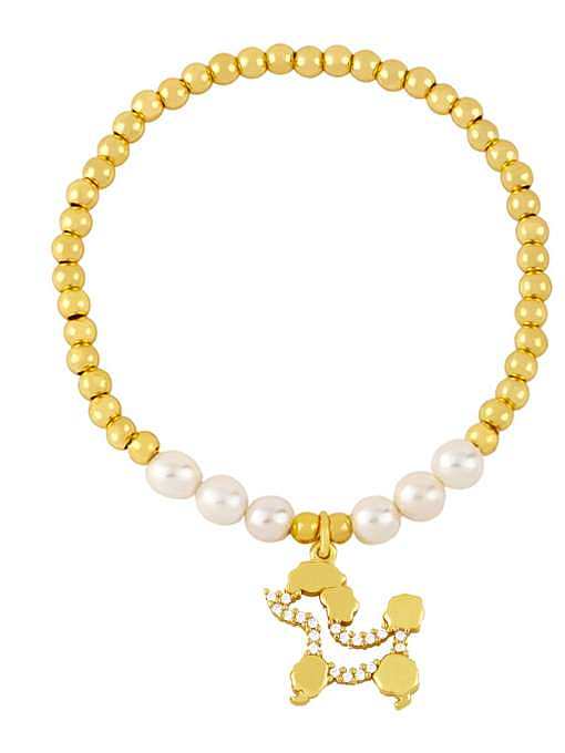 Bracelet en perles d'imitation de perles de hip-hop en laiton