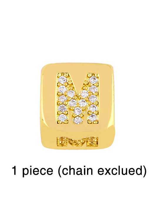 Brass Cubic Zirconia square Letter Minimalist Adjustable Bracelet
