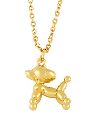 Brass Cartoon animal Dog Cute Necklace