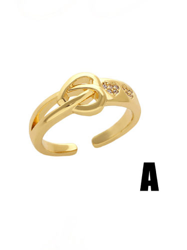 Brass Cubic Zirconia Geometric Vintage Band Ring