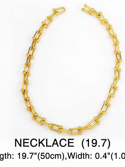 Messing hohle geometrische Vintage Kette Halskette