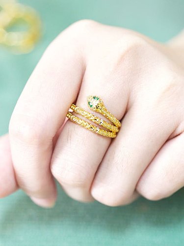 Brass Cubic Zirconia Heart Hip Hop Band Ring