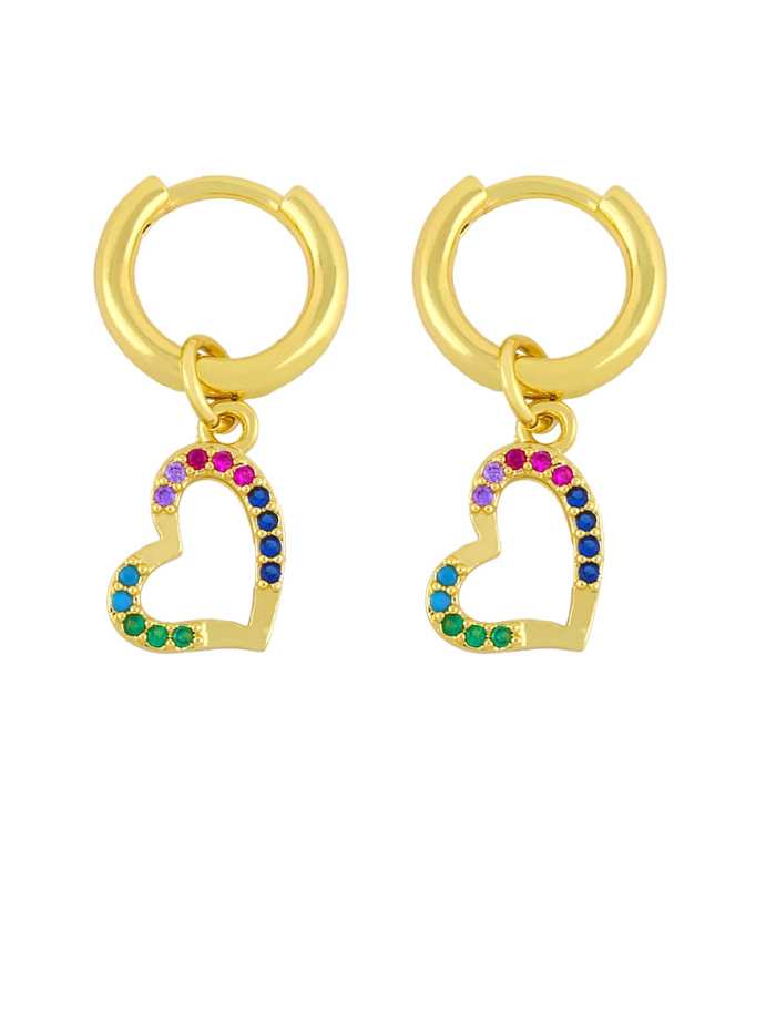 Brass Cubic Zirconia Skull Ethnic Huggie Earring