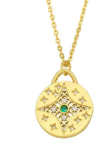Brass Cubic Zirconia Geometric Minimalist Necklace