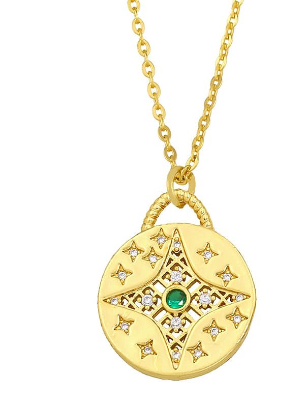 Brass Cubic Zirconia Geometric Minimalist Necklace