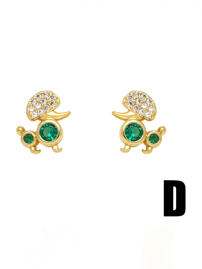 Brass Cubic Zirconia Butterfly Vintage Stud Earring