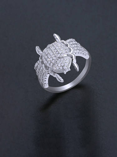Brass Cubic Zirconia Insect Luxury Band Ring