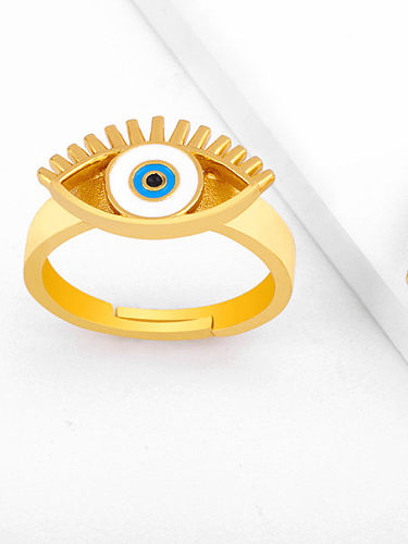 Messing-Emaille-Evil-Eye-Vintage-Band-Ring