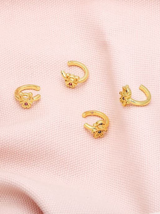 Brass Cubic Zirconia Baby Cute Clip Earring