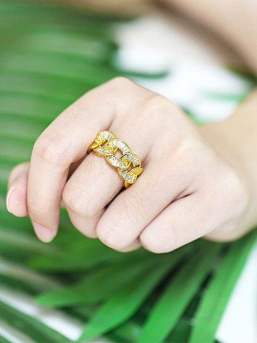 Brass Cubic Zirconia Butterfly Vintage Band Ring