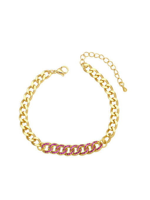 Brass Rhinestone Geometric Vintage Bracelet