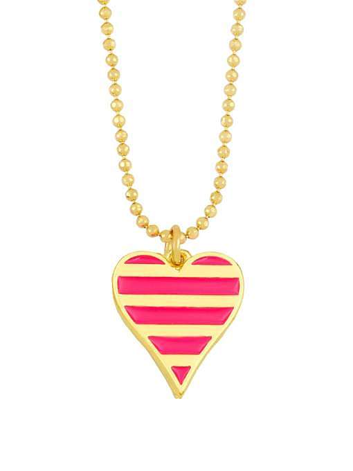 Brass Enamel Heart Minimalist Necklace