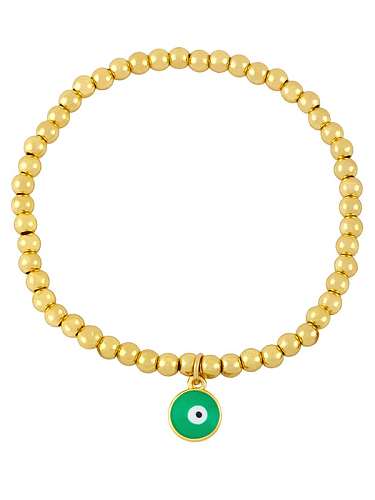 Messing-Emaille-Blumen-Vintage-Perlen-Armband