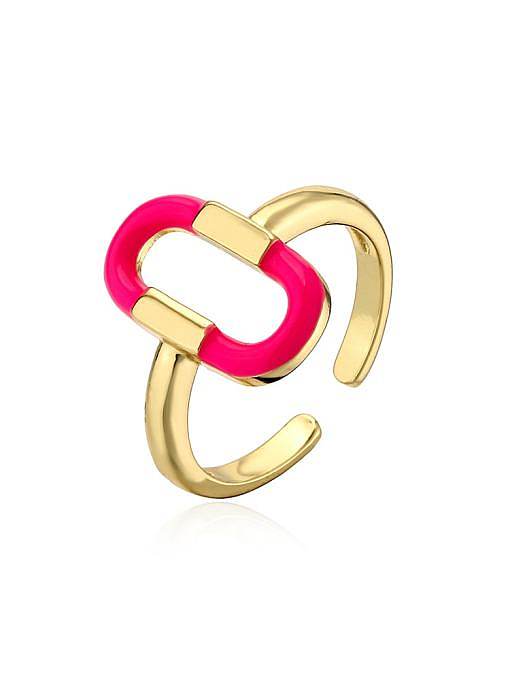 Messing-Emaille-geometrischer Trend-Band-Ring