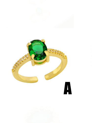 Brass Cubic Zirconia Geometric Vintage Band Ring