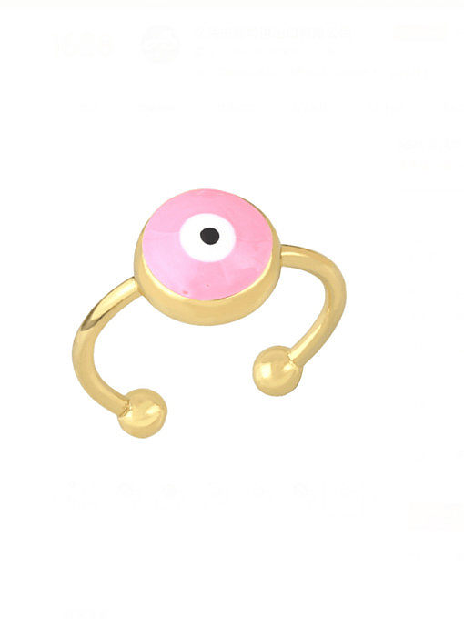 Brass Enamel Evil Eye Cute Band Ring