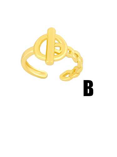 Brass Hollow Geometric Minimalist Band Ring