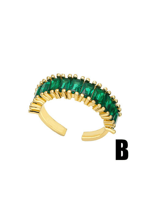 Brass Cubic Zirconia Crown Minimalist Band Ring