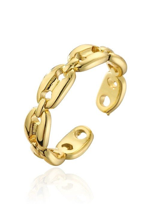 Brass Geometric Trend Ring