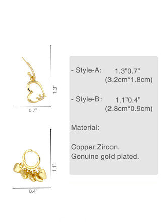 Brass Crown Vintage Huggie Earring