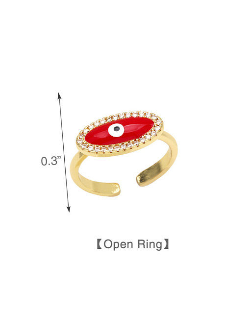 Messing-Emaille-Evil-Eye-Vintage-Band-Ring