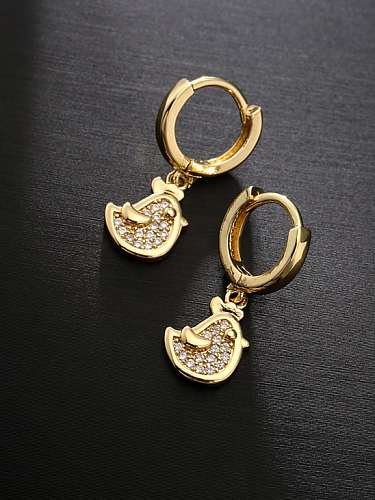 Brass Cubic Zirconia Irregular Cute Huggie Earring