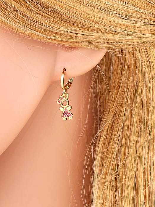 Brass Cubic Zirconia Icon Vintage Huggie Earring