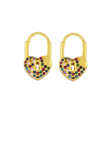 Boucles d'oreilles pendantes de luxe en laiton et zircon cubique