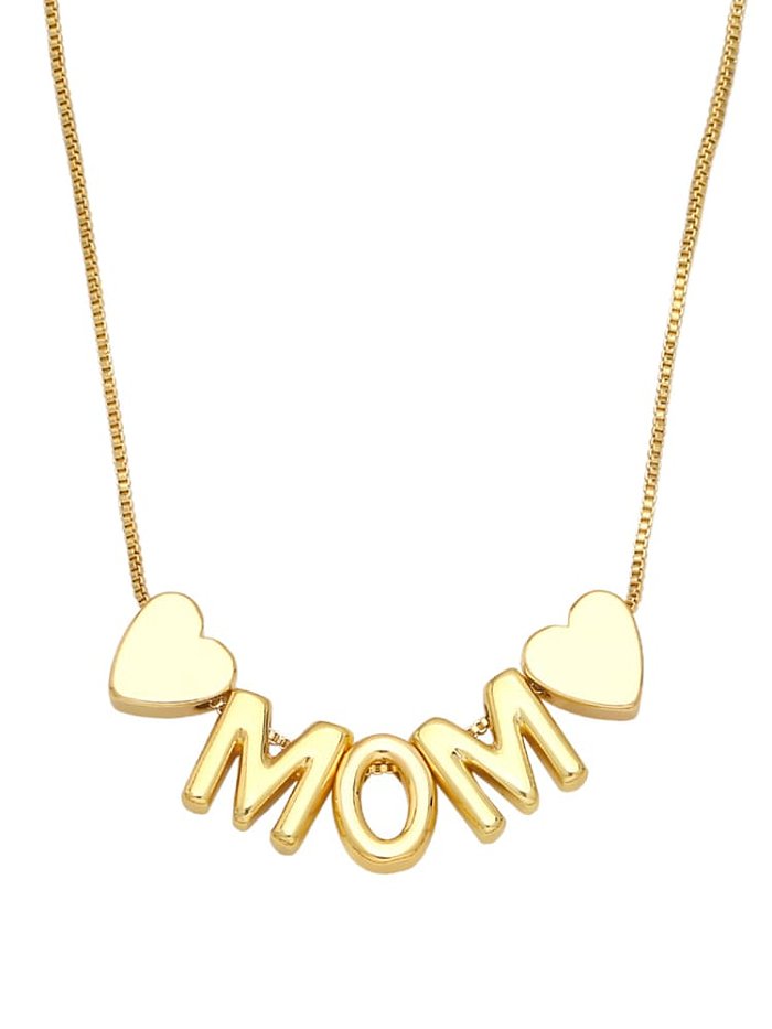 Brass Letter Minimalist Heart Pendant Necklace