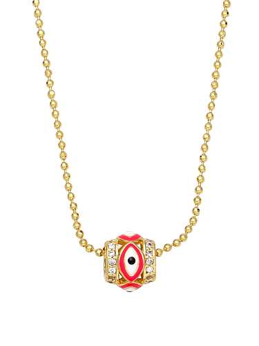 Brass Cubic Zirconia Evil Eye Vintage Necklace