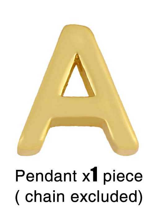 Brass Smooth Minimalist Letter Pendant