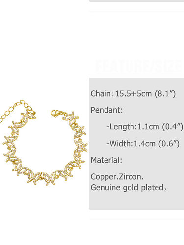 Brass Cubic Zirconia Flower Luxury Bracelet