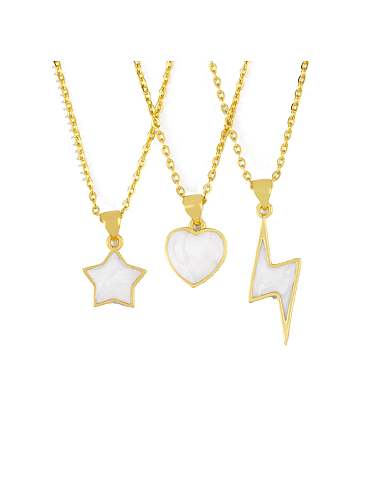 Brass Shell Heart Minimalist pendant Necklace