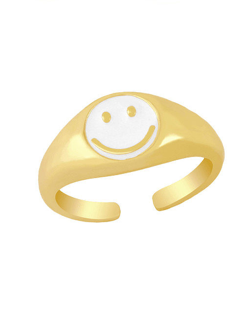 Messing-Emaille-Smiley-Hip-Hop-Band-Ring