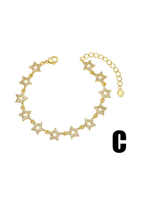 Brass Cubic Zirconia Star Vintage Bracelet